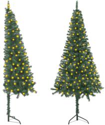 vidaXL Sarok műkarácsonyfa LED-es 150 cm (3077933)