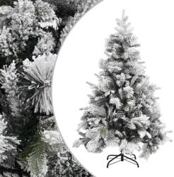 vidaXL Brad de Crăciun cu zăpadă & conuri, 150 cm, PVC&PE (340530)