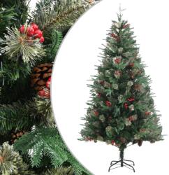 vidaXL Brad de Crăciun cu conuri de pin, verde, 195 cm, PVC&PE (340527) - vidaxl