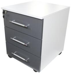 Spectral Mobila Office Comoda Birou 3 sertare, 43 x 49 x 48, Alb/Gri Comoda