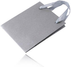 Ekszer Eshop Papír ajándéktáska - ezüst színű, sima szatén felület