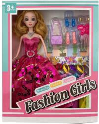Magic Toys Divatbaba pink flitteres báli ruhában kiegészítőkkel - 28 cm (MKL521321)