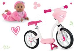 Smoby Set bicicletă educativă cu coș Corolle Comfort Smoby cu păpușă Maria în rochie roz 30 cm (SM770125-2)