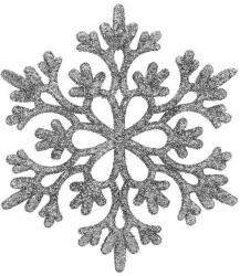 SPRINGOS 12 db-os Hópehely, 10 cm-es karácsonyi dísz, ezüst (CA0749)