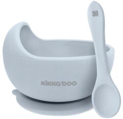 KikkaBoo Bol din silicon cu lingurita Kikka Boo - Yummy, Blue (31302040116) Set pentru masa bebelusi