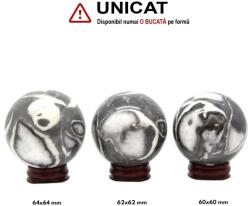  Sfera Coral Fosilizat si Agatizat Mineral Natural - 60-64 mm - Unicat
