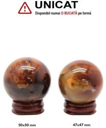  Sfera Carneol Druzy Mineral Natural - 45-47 x 45-47 mm - 1 Buc