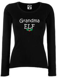 Дамска черна или бяла тениска с дълъг ръкав Grandma Elf