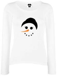 Дамска черна или бяла тениска с дълъг ръкав Snowman