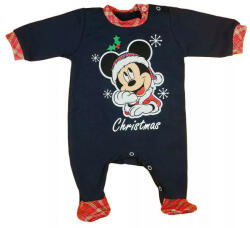  Disney hosszú ujjú, belül enyhén bolyhos baba rugdalózó karácsonyi Mickey egér mintával (56)
