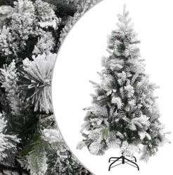 vidaXL Brad de Crăciun cu zăpadă & conuri, 195 cm, PVC&PE (340531) - vidaxl