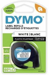 DYMO LetraTag 12mm x 4m, fehér-fekete műanyag feliratozógép szalag (91201) (S0721660)