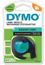 DYMO LetraTag 12mm x 4m, zöld-fekete műanyag feliratozógép szalag (91204) (S0721640)