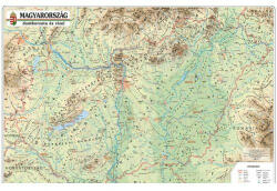  Magyarország hegy-vízrajzi falitérkép keretezett - plexi lappal - 70x50 cm Magyarország domborzata térkép