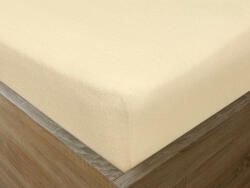 Goldea cearceafuri de pat din terry cu elastic - crem 160 x 200 cm