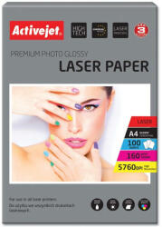 ACTIVEJET Hartie Foto ACTIVEJET AP4-160G100L photo paper for laser printers; A4; 100 pcs (AP4-160G100L) - forit