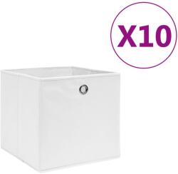 vidaXL Cutii depozitare, 10 buc. , alb, 28x28x28 cm, material nețesut (325209) - vidaxl