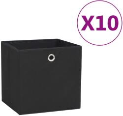 vidaXL Cutii depozitare, 10 buc. , negru, 28x28x28 cm, material nețesut (325189)
