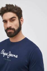 Pepe Jeans pamut póló Eggo sötétkék, nyomott mintás - sötétkék XL
