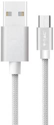 V-TAC ezüst, USB - Micro USB 1m hálózati kábel - SKU 8489 (8489)