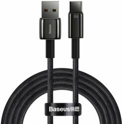 Baseus Cablu USB la Type-C Baseus Tungsten Gold Fast Charging 66W , 2m Black (CATWJ-C01)