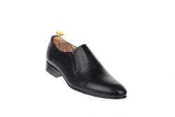 NIC-MAR Pantofi barbati cu elastic, eleganti din piele naturala neagra - NIC5EL (NIC5EL)