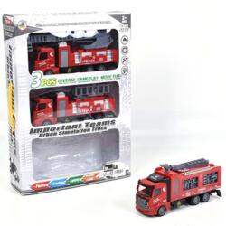Magic Toys Hátrahúzós tűzoltósági teherautószett (MKL440699)