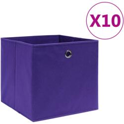 vidaXL Cutii de depozitare 10 buc. violet, 28x28x28 cm, textil nețesut (325213)