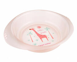 Canpol babies műanyag mélytányér, mikrózható - rózsaszín giraffe