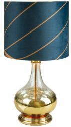 Eurofirany Lotos4 asztali lámpa bársony búrával Türkiz/arany 32x61 cm