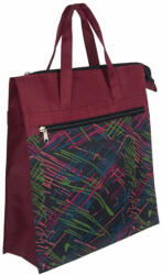 DUNER Elöl 1 zsebes bordó bevásárló táska színes mintás betéttel (bordó színes mintás)