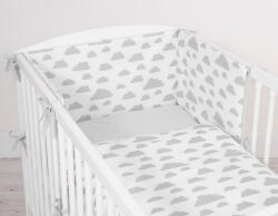 BabyLion 3 részes ágyneműhuzat szett - Szürke felhők - babylion