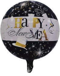 Fólia lufi - Happy New Year - Fekete kör