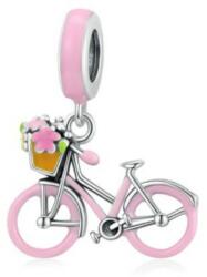 Ékszerkirály Ezüst charm, rózsaszín bicikli (1005003252892058_2)