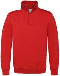 B&C Collection Uniszex pulóver hosszú ujjú B&C 1/4 Zip Sweat - WUI22 - 2XL, Piros