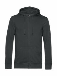 B&C Collection Férfi kapucnis hosszú ujjú organikus pulóver B and C Organic Zipped Hooded L, Aszfalt szürke