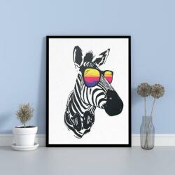 Pictorul Fericit Zebra with Sunglasses - Pictură pe numere Panza pictura