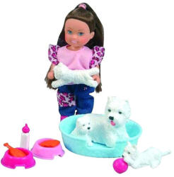 Simba Toys Évi baba fehér kiskutyákkal