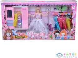 Magic Toys Betty Baba Gardróbbal és divatos ruhákkal - 30 cm (MKK145563)