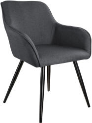 tectake 403672 marilyn vászon kinézetű székek - sötétszürke-fekete