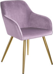 tectake 403652 marilyn bársony kinézetű székek, arany színű - lila/arany