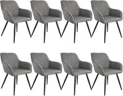 tectake 404093 8 marilyn vászon kinézetű szék - világosszürke/fekete
