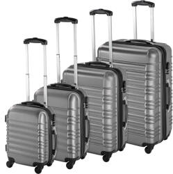 tectake 402025 abs kemény falú utazó bőrönd készlet 4db - szürke