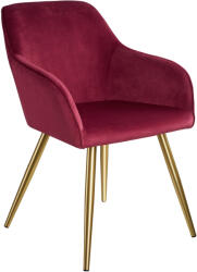 tectake 403650 marilyn bársony kinézetű székek, arany színű - bordó/arany
