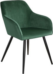tectake 403657 marilyn bársony székek - sötétzöld/fekete