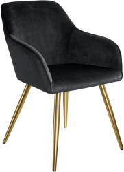 tectake 403654 marilyn bársony kinézetű székek, arany színű - fekete/arany