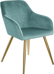 tectake 403655 marilyn bársony kinézetű székek, arany színű - türkiz/arany