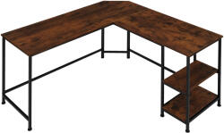 tectake 404231 hamilton íróasztal 138x138x75, 5cm - ipari sötét fa, rusztikus