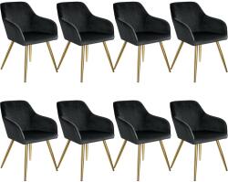 tectake 404017 8 marilyn bársony kinézetű szék, arany színű - fekete/arany
