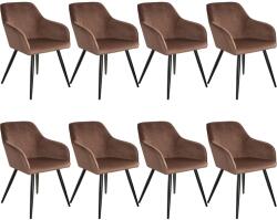 tectake 404045 8 marilyn bársony kinézetű szék, fekete színű - barna - fekete